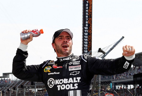 Jimmie Johnson routs the field at Indianapolis in winning the Brickyard 400