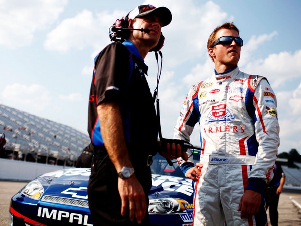 Oh, those new team blues...but it looks like Kasey Kahne and Kenny Francis are finally on a roll