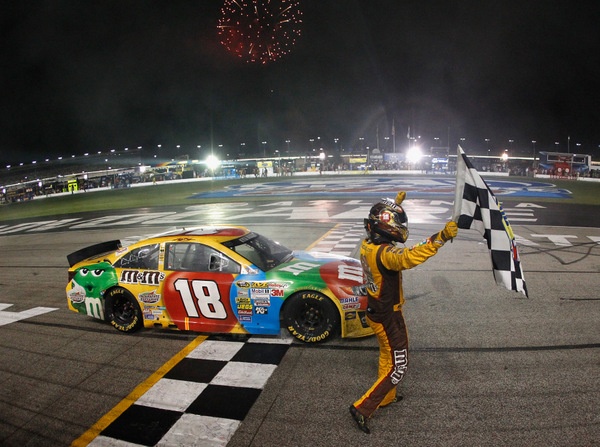 Kyle Busch! Almost the last man standing in a ragged, strange Atlanta 500