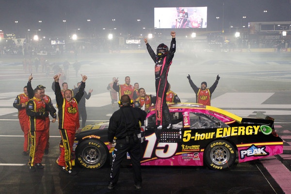 Clint Bowyer wins the gamble at Charlotte, Keselowski loses, and the NASCAR championship is a three-man chase heading to Kansas