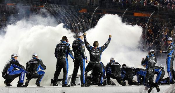 Jimmie Johnson! And the Southern 500 makes it an even 200 tour wins for car owner Rick Hendrick
