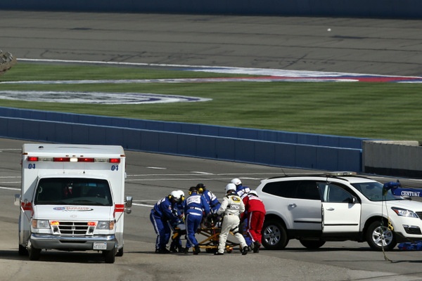 Kyle Busch wins the California 400 in a raucous finish, after Joey Logano and Denny Hamlin crash the last lap